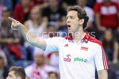  18.05.2016 KRAKOW (TAURON ARENA) <br />XIV MEMORIAL HUBERTA JERZEGO WAGNERA <br />MECZ POLSKA - BELGIA ( MATCH POLAND - BELGIUM ) <br />N/Z STEPHANE ANTIGA - I TRENER ( HEAD COACH ) RADOSC EMOCJE SYLWETKA <br /> 