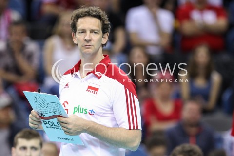  18.05.2016 KRAKOW (TAURON ARENA) <br />XIV MEMORIAL HUBERTA JERZEGO WAGNERA <br />MECZ POLSKA - BELGIA ( MATCH POLAND - BELGIUM ) <br />N/Z STEPHANE ANTIGA - I TRENER ( HEAD COACH ) SYLWETKA <br /> 