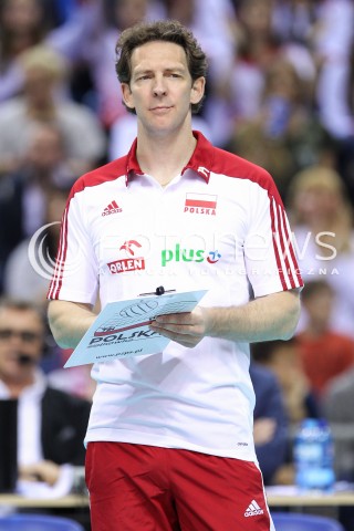  18.05.2016 KRAKOW (TAURON ARENA) <br />XIV MEMORIAL HUBERTA JERZEGO WAGNERA <br />MECZ POLSKA - BELGIA ( MATCH POLAND - BELGIUM ) <br />N/Z STEPHANE ANTIGA - I TRENER ( HEAD COACH ) SYLWETKA <br /> 