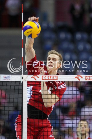  18.05.2016 KRAKOW (TAURON ARENA) <br />XIV MEMORIAL HUBERTA JERZEGO WAGNERA <br />MECZ POLSKA - BELGIA ( MATCH POLAND - BELGIUM ) <br />N/Z ARTUR SZALPUK SYLWETKA ATAK<br /> 