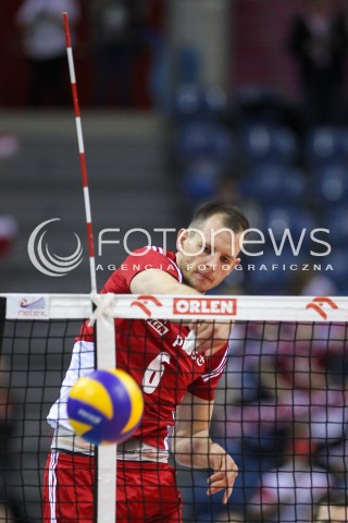  18.05.2016 KRAKOW (TAURON ARENA) <br />XIV MEMORIAL HUBERTA JERZEGO WAGNERA <br />MECZ POLSKA - BELGIA ( MATCH POLAND - BELGIUM ) <br />N/Z BARTOSZ KUREK SYLWETKA ATAK<br /> 