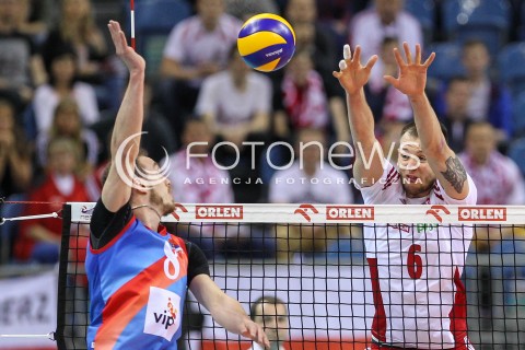  19.05.2016 KRAKOW (TAURON ARENA) <br />XIV MEMORIAL HUBERTA JERZEGO WAGNERA <br />MECZ POLSKA - SERBIA ( MATCH POLAND - SERBIA ) <br />N/Z BARTOSZ KUREK MARKO IVOVIC <br /> 