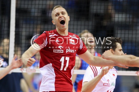  19.05.2016 KRAKOW (TAURON ARENA) <br />XIV MEMORIAL HUBERTA JERZEGO WAGNERA <br />MECZ POLSKA - SERBIA ( MATCH POLAND - SERBIA ) <br />N/Z PAWEL ZATORSKI RADOSC EMOCJE <br /> 