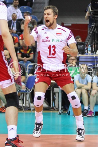  19.05.2016 KRAKOW (TAURON ARENA) <br />XIV MEMORIAL HUBERTA JERZEGO WAGNERA <br />MECZ POLSKA - SERBIA ( MATCH POLAND - SERBIA ) <br />N/Z MICHAL KUBIAK SYLWETKA RADOSC EMOCJE <br /> 