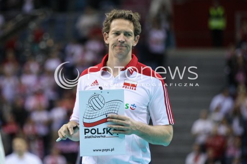  19.05.2016 KRAKOW (TAURON ARENA) <br />XIV MEMORIAL HUBERTA JERZEGO WAGNERA <br />MECZ POLSKA - SERBIA ( MATCH POLAND - SERBIA ) <br />N/Z STEPHANE ANTIGA - I TRENER ( HEAD COACH ) SYLWETKA <br /> 