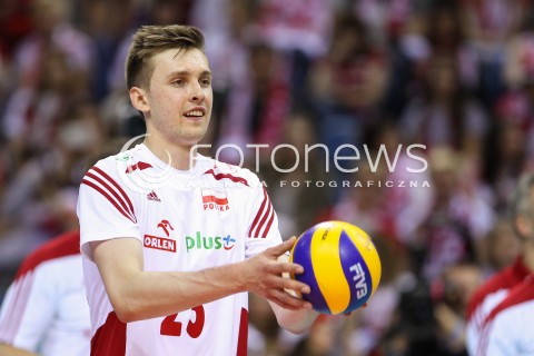  19.05.2016 KRAKOW (TAURON ARENA) <br />XIV MEMORIAL HUBERTA JERZEGO WAGNERA <br />MECZ POLSKA - SERBIA ( MATCH POLAND - SERBIA ) <br />N/Z MATEUSZ BIENIEK SYLWETKA <br /> 