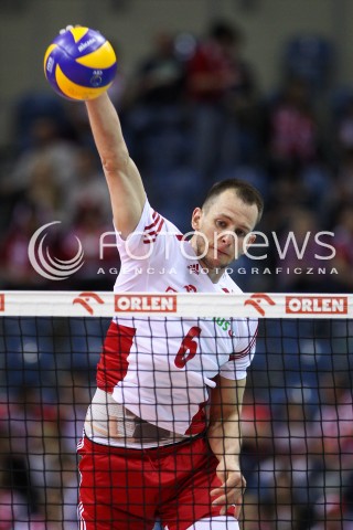  19.05.2016 KRAKOW (TAURON ARENA) <br />XIV MEMORIAL HUBERTA JERZEGO WAGNERA <br />MECZ POLSKA - SERBIA ( MATCH POLAND - SERBIA ) <br />N/Z BARTOSZ KUREK SYLWETKA ATAK<br /> 