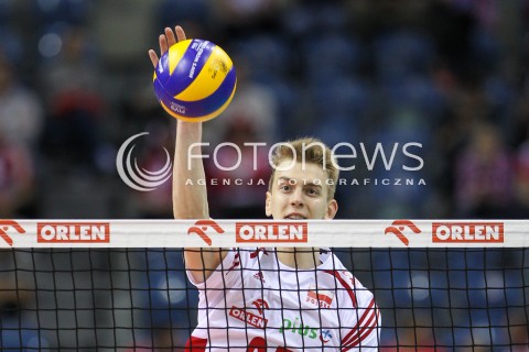  19.05.2016 KRAKOW (TAURON ARENA) <br />XIV MEMORIAL HUBERTA JERZEGO WAGNERA <br />MECZ POLSKA - SERBIA ( MATCH POLAND - SERBIA ) <br />N/Z ARTUR SZALPUK SYLWETKA ATAK<br /> 