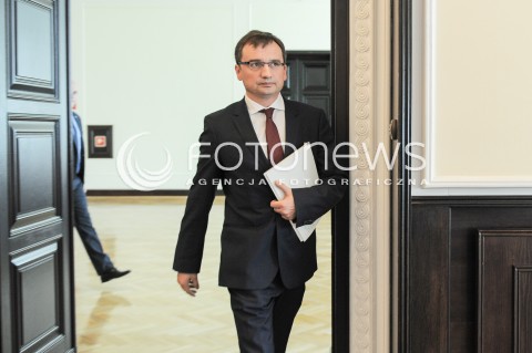  24.05.2016 WARSZAWA<br />POSIEDZENIE RADY MINISTROW<br />N/Z MINISTER SPRAWIEDLIWOSCI ZBIEGNIEW ZIOBRO<br /> 