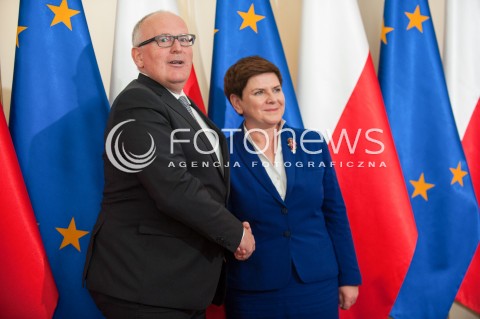  24.05.2016 WARSZAWA<br />SPOTKANIE PREMIER Z WICEPRZEWODNICZACYM KE<br />N/Z PREMIER BEATA SZYDLO WICEPRZEWODNICZACY KOMISJI EUROPEJSKIEJ FRANS TIMMERMANS<br /> 