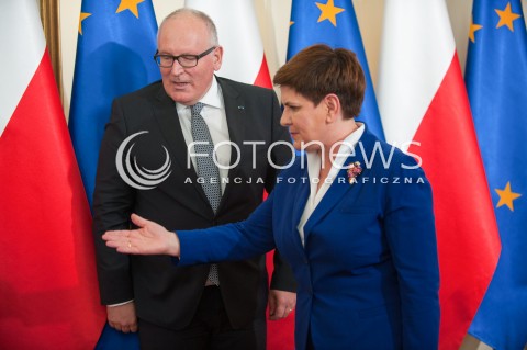  24.05.2016 WARSZAWA<br />SPOTKANIE PREMIER Z WICEPRZEWODNICZACYM KE<br />N/Z PREMIER BEATA SZYDLO WICEPRZEWODNICZACY KOMISJI EUROPEJSKIEJ FRANS TIMMERMANS<br /> 