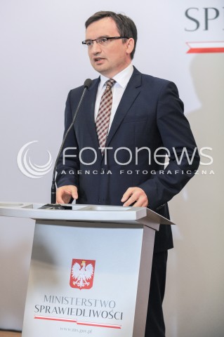  01.06.2016 WARSZAWA<br />KONFERENCJA PRASOWA MINISTRA SPRAWIEDLIWOSCI<br />N/Z MINISTER SPRAWIEDLIWOSCI PROKURATOR GENERALNY ZBIGNIEW ZIOBRO<br /> 