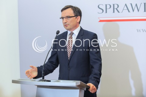  01.06.2016 WARSZAWA<br />KONFERENCJA PRASOWA MINISTRA SPRAWIEDLIWOSCI<br />N/Z MINISTER SPRAWIEDLIWOSCI PROKURATOR GENERALNY ZBIGNIEW ZIOBRO<br /> 