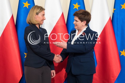  02.06.2016 WARSZAWA<br /> SPOTKANIE PREMIER BEATY SZYDLO Z  KOMISARZ FEDERICA MOGHERINI <br /> N/Z BEATA SZYDLO FEDERICA MOGHERINI <br />  