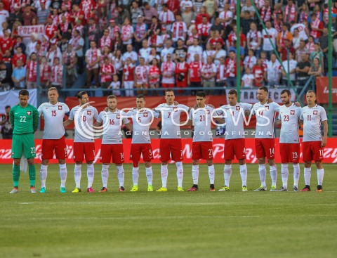  06.06.2016 KRAKOW REPREZENTACJA <br />MECZ TOWARZYSKI POLSKA - LITWA <br />( FRIENDLY MATCH POLAND - LITHUANIA ) <br />N/Z REPREZENTACJA POLSKI ZDJECIE GRUPOWE GROUP PHOTO MINUTA CISZY<br /> 