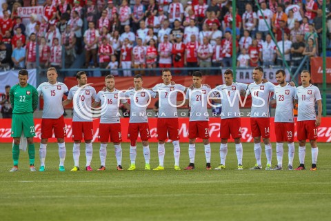 06.06.2016 KRAKOW REPREZENTACJA <br />MECZ TOWARZYSKI POLSKA - LITWA <br />( FRIENDLY MATCH POLAND - LITHUANIA ) <br />N/Z REPREZENTACJA POLSKI ZDJECIE GRUPOWE GROUP PHOTO MINUTA CISZY<br /> 