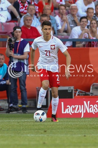  06.06.2016 KRAKOW REPREZENTACJA <br />MECZ TOWARZYSKI POLSKA - LITWA <br />( FRIENDLY MATCH POLAND - LITHUANIA ) <br />N/Z BARTOSZ KAPUSTKA SYLWETKA <br /> 