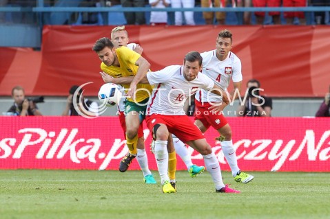  06.06.2016 KRAKOW REPREZENTACJA <br />MECZ TOWARZYSKI POLSKA - LITWA <br />( FRIENDLY MATCH POLAND - LITHUANIA ) <br />N/Z GRZEGORZ KRYCHOWIAK LUKAS SPALVIS <br /> 