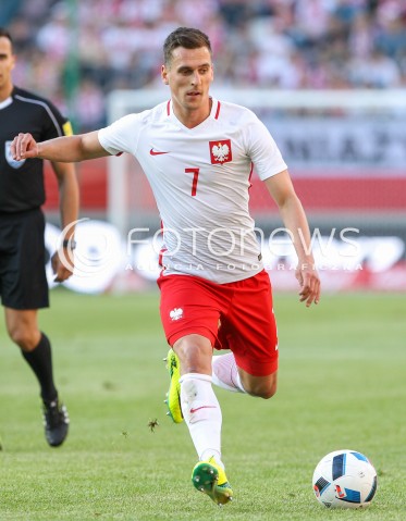  06.06.2016 KRAKOW REPREZENTACJA <br />MECZ TOWARZYSKI POLSKA - LITWA <br />( FRIENDLY MATCH POLAND - LITHUANIA ) <br />N/Z ARKADIUSZ MILIK SYLWETKA <br /> 