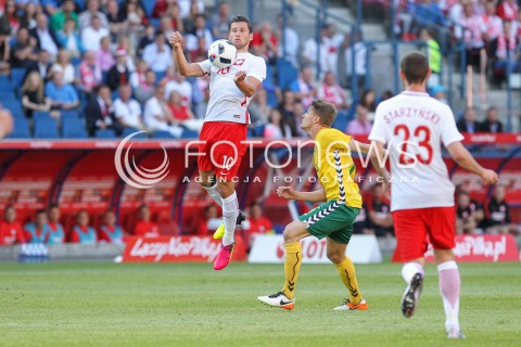  06.06.2016 KRAKOW REPREZENTACJA <br />MECZ TOWARZYSKI POLSKA - LITWA <br />( FRIENDLY MATCH POLAND - LITHUANIA ) <br />N/Z GRZEGORZ KRYCHOWIAK VYKINTAS SLIVKA <br /> 