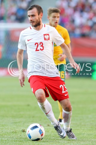  06.06.2016 KRAKOW REPREZENTACJA <br />MECZ TOWARZYSKI POLSKA - LITWA <br />( FRIENDLY MATCH POLAND - LITHUANIA ) <br />N/Z FILIP STARZYNSKI SYLWETKA <br /> 