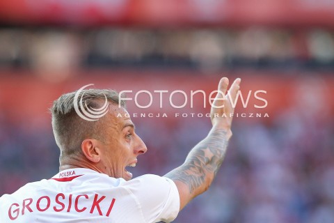  06.06.2016 KRAKOW REPREZENTACJA <br />MECZ TOWARZYSKI POLSKA - LITWA <br />( FRIENDLY MATCH POLAND - LITHUANIA ) <br />N/Z KAMIL GROSICKI SYLWETKA <br /> 