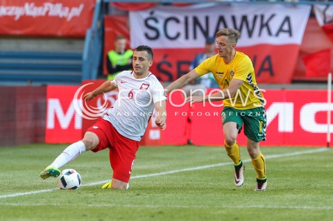  06.06.2016 KRAKOW REPREZENTACJA <br />MECZ TOWARZYSKI POLSKA - LITWA <br />( FRIENDLY MATCH POLAND - LITHUANIA ) <br />N/Z TOMASZ JODLOWIEC ARVYDAS NOVIKOVAS <br /> 