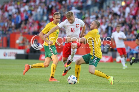  06.06.2016 KRAKOW REPREZENTACJA <br />MECZ TOWARZYSKI POLSKA - LITWA <br />( FRIENDLY MATCH POLAND - LITHUANIA ) <br />N/Z JAKUB BLASZCZYKOWSKI SIMONAS PAULIUS MARK BENETA <br /> 