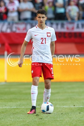  06.06.2016 KRAKOW REPREZENTACJA <br />MECZ TOWARZYSKI POLSKA - LITWA <br />( FRIENDLY MATCH POLAND - LITHUANIA ) <br />N/Z BARTOSZ KAPUSTKA SYLWETKA <br /> 