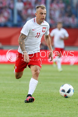  06.06.2016 KRAKOW REPREZENTACJA <br />MECZ TOWARZYSKI POLSKA - LITWA <br />( FRIENDLY MATCH POLAND - LITHUANIA ) <br />N/Z KAMIL GROSICKI SYLWETKA <br /> 
