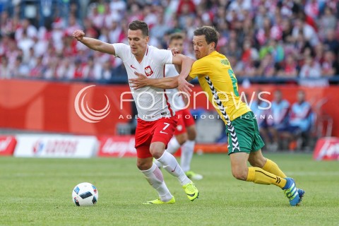  06.06.2016 KRAKOW REPREZENTACJA <br />MECZ TOWARZYSKI POLSKA - LITWA <br />( FRIENDLY MATCH POLAND - LITHUANIA ) <br />N/Z TOMASZ JODLOWIEC VYTAS GASPUITIS <br /> 
