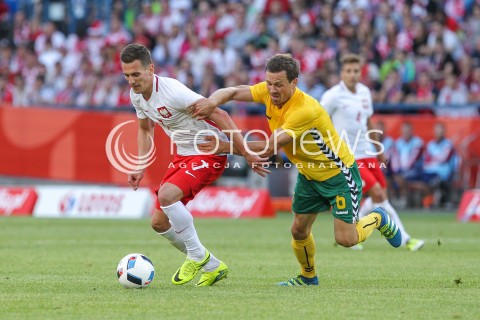  06.06.2016 KRAKOW REPREZENTACJA <br />MECZ TOWARZYSKI POLSKA - LITWA <br />( FRIENDLY MATCH POLAND - LITHUANIA ) <br />N/Z TOMASZ JODLOWIEC VYTAS GASPUITIS <br /> 