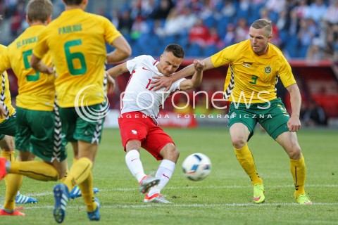  06.06.2016 KRAKOW REPREZENTACJA <br />MECZ TOWARZYSKI POLSKA - LITWA <br />( FRIENDLY MATCH POLAND - LITHUANIA ) <br />N/Z SLAWOMIR PESZKO MARK BENETA <br /> 