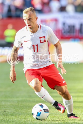  06.06.2016 KRAKOW REPREZENTACJA <br />MECZ TOWARZYSKI POLSKA - LITWA <br />( FRIENDLY MATCH POLAND - LITHUANIA ) <br />N/Z KAMIL GROSICKI SYLWETKA <br /> 