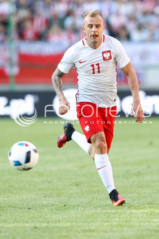  06.06.2016 KRAKOW REPREZENTACJA <br />MECZ TOWARZYSKI POLSKA - LITWA <br />( FRIENDLY MATCH POLAND - LITHUANIA ) <br />N/Z KAMIL GROSICKI SYLWETKA <br /> 