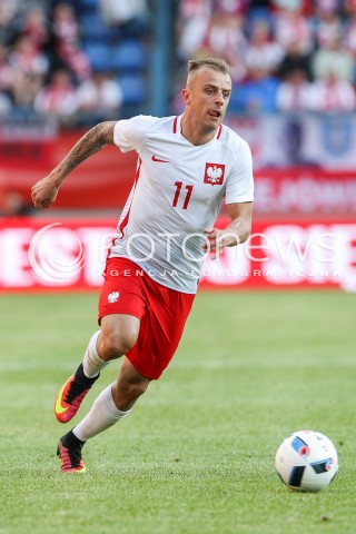  06.06.2016 KRAKOW REPREZENTACJA <br />MECZ TOWARZYSKI POLSKA - LITWA <br />( FRIENDLY MATCH POLAND - LITHUANIA ) <br />N/Z KAMIL GROSICKI SYLWETKA <br /> 