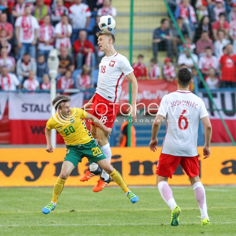  06.06.2016 KRAKOW REPREZENTACJA <br />MECZ TOWARZYSKI POLSKA - LITWA <br />( FRIENDLY MATCH POLAND - LITHUANIA ) <br />N/Z BARTOSZ SALAMON DOVYDAS NORVILAS GLOWKA <br /> 