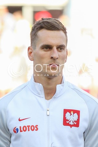  06.06.2016 KRAKOW REPREZENTACJA <br />MECZ TOWARZYSKI POLSKA - LITWA <br />( FRIENDLY MATCH POLAND - LITHUANIA ) <br />N/Z ARKADIUSZ MILIK GLOWKA PORTRET SYLWETKA <br /> 