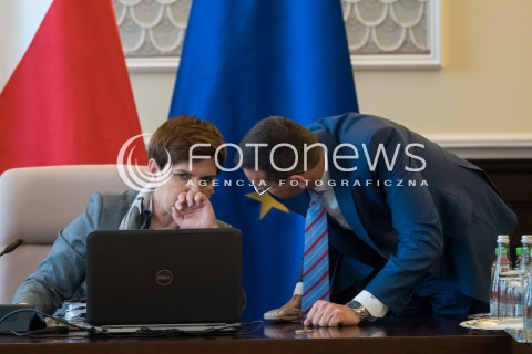  07.06.2016 WARSZAWA<br /> POSIEDZENIE RADY MINISTROW <br /> N/Z PREMIER BEATA SZYDLO MATEUSZ MORAWIECKI<br />  