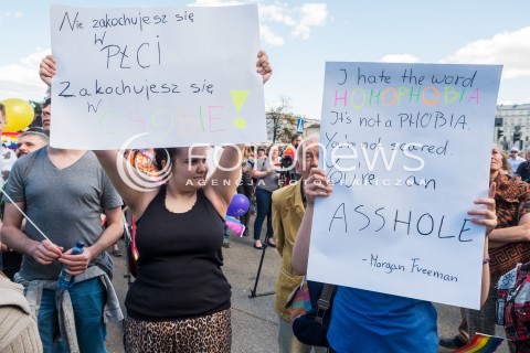 11.06.2016 WARSZAWA<br /> PARADA ROWNOSCI SRODOWISK LGBTQ<br /> N/Z UCZESTNICY<br />  