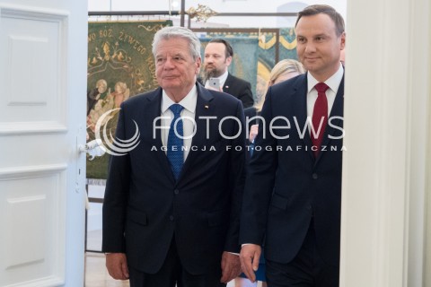  17.06.2016 WARSZAWA <br /> WIZYTA PREZYDENTA REPUBLIKI FEDERALNEJ NIEMIEC W POLSCE<br /> CEREMONIA PRZYWITANIA W PALACU PREZYDENCKIM <br /> N/Z <br /> PREZYDENT RFN JOACHIM GAUCK PREZYDENT RP ANDRZEJ DUDA <br />  