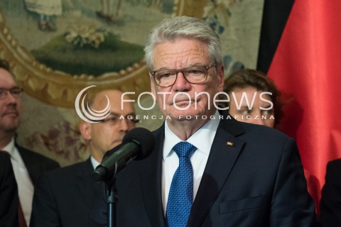  17.06.2016 WARSZAWA <br /> WIZYTA PREZYDENTA REPUBLIKI FEDERALNEJ NIEMIEC W POLSCE<br /> INAUGURACJA POLSKO NIEMIECKIEJ GRUPY REFLEKSYJNEJ <br /> N/Z PREZYDENT RFN JOACHIM GAUCK<br />  