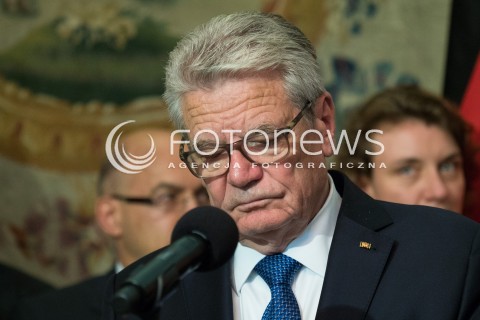  17.06.2016 WARSZAWA <br /> WIZYTA PREZYDENTA REPUBLIKI FEDERALNEJ NIEMIEC W POLSCE<br /> INAUGURACJA POLSKO NIEMIECKIEJ GRUPY REFLEKSYJNEJ <br /> N/Z PREZYDENT RFN JOACHIM GAUCK<br />  