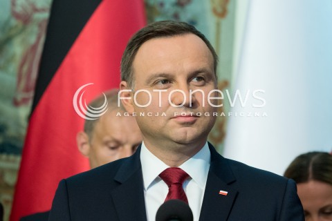  17.06.2016 WARSZAWA <br /> WIZYTA PREZYDENTA REPUBLIKI FEDERALNEJ NIEMIEC W POLSCE<br /> INAUGURACJA POLSKO NIEMIECKIEJ GRUPY REFLEKSYJNEJ <br /> N/Z PREZYDENT RP ANDRZEJ DUDA  <br />  