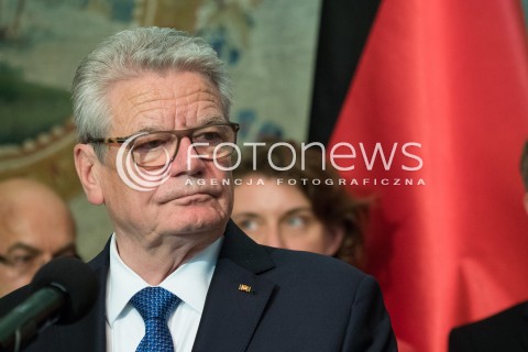  17.06.2016 WARSZAWA <br /> WIZYTA PREZYDENTA REPUBLIKI FEDERALNEJ NIEMIEC W POLSCE<br /> INAUGURACJA POLSKO NIEMIECKIEJ GRUPY REFLEKSYJNEJ <br /> N/Z PREZYDENT RFN JOACHIM GAUCK<br />  