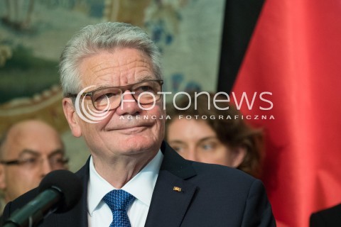  17.06.2016 WARSZAWA <br /> WIZYTA PREZYDENTA REPUBLIKI FEDERALNEJ NIEMIEC W POLSCE<br /> INAUGURACJA POLSKO NIEMIECKIEJ GRUPY REFLEKSYJNEJ <br /> N/Z PREZYDENT RFN JOACHIM GAUCK<br />  