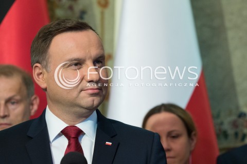  17.06.2016 WARSZAWA <br /> WIZYTA PREZYDENTA REPUBLIKI FEDERALNEJ NIEMIEC W POLSCE<br /> INAUGURACJA POLSKO NIEMIECKIEJ GRUPY REFLEKSYJNEJ <br /> N/Z PREZYDENT RP ANDRZEJ DUDA  <br />  