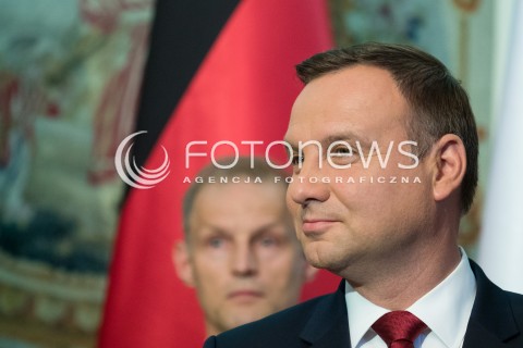  17.06.2016 WARSZAWA <br /> WIZYTA PREZYDENTA REPUBLIKI FEDERALNEJ NIEMIEC W POLSCE<br /> INAUGURACJA POLSKO NIEMIECKIEJ GRUPY REFLEKSYJNEJ <br /> N/Z PREZYDENT RP ANDRZEJ DUDA  <br />  