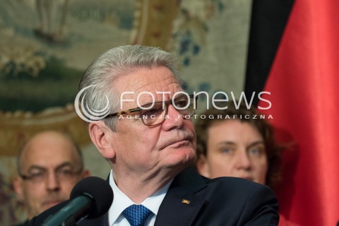  17.06.2016 WARSZAWA <br /> WIZYTA PREZYDENTA REPUBLIKI FEDERALNEJ NIEMIEC W POLSCE<br /> INAUGURACJA POLSKO NIEMIECKIEJ GRUPY REFLEKSYJNEJ <br /> N/Z PREZYDENT RFN JOACHIM GAUCK<br />  