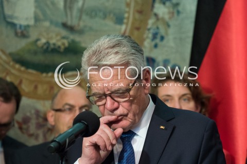  17.06.2016 WARSZAWA <br /> WIZYTA PREZYDENTA REPUBLIKI FEDERALNEJ NIEMIEC W POLSCE<br /> INAUGURACJA POLSKO NIEMIECKIEJ GRUPY REFLEKSYJNEJ <br /> N/Z PREZYDENT RFN JOACHIM GAUCK<br />  